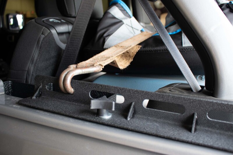 Jeep Rubicon Unlimited Tub Rail Tie Downs - Fishbone Offroad - Powdercoat Steel - Black - `18-`27